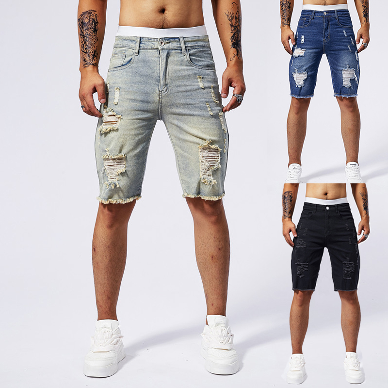 Streetwear Brand - 2025 Summer New Men's Ripped Denim