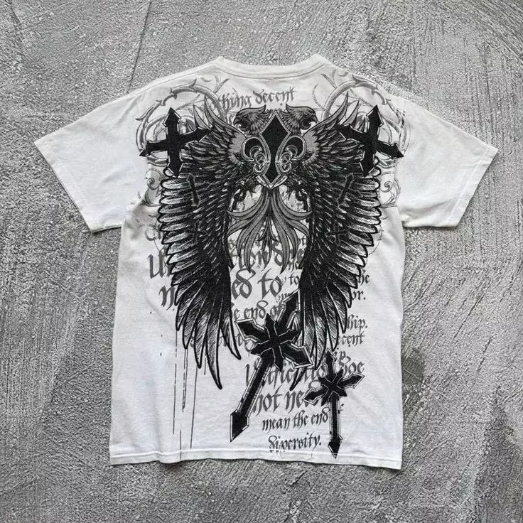 Streetwear Brand Y2K - Y2K Gothic Wing Cross Classic American