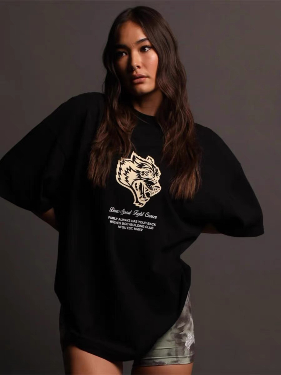 White Classic Wolf Head GYM Fi - Streetwear Gym Brand ulasan dan harga
