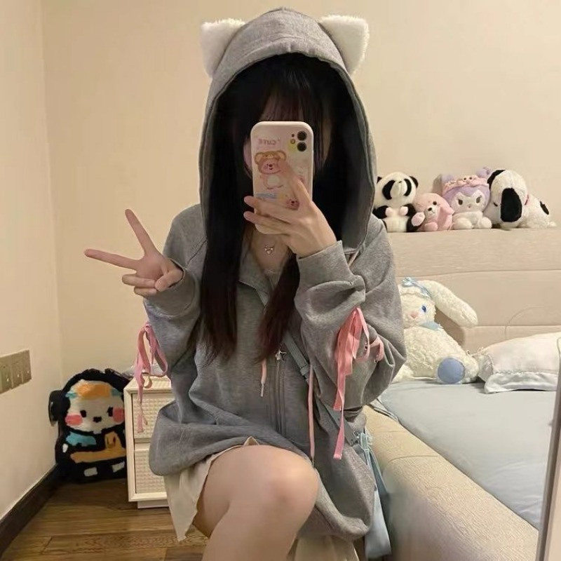 Y2k Women's Hoodie Jacket Cute - Streetwear Brand Y2K ulasan dan harga