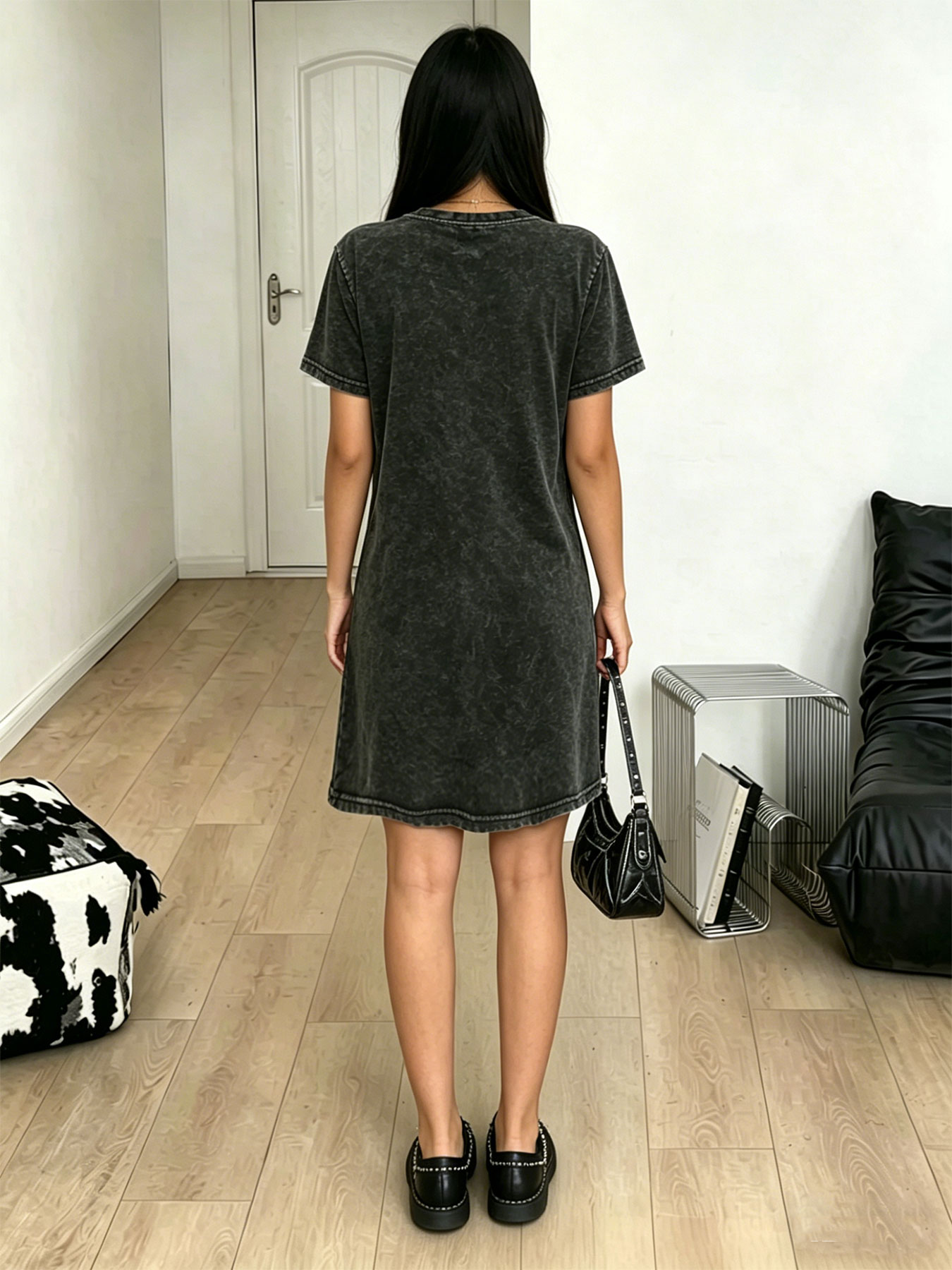 Women's washed vintage T-shirt - Streetwear Brand Paris ulasan dan harga