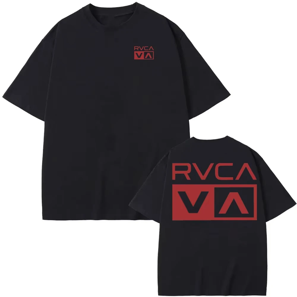 RVCA T Shirt Black Tee Summer  - Streetwear Brand Top ulasan dan harga