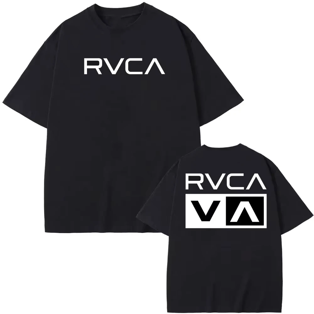 RVCA T Shirt Black Tee Summer  - Streetwear Brand Top ulasan dan harga
